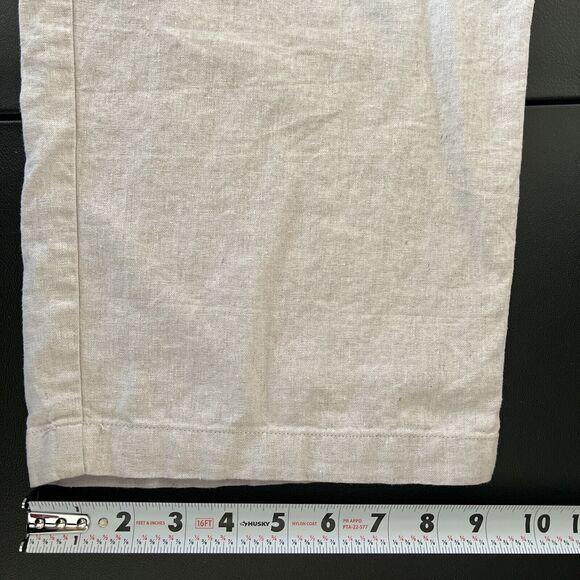 Cubavera Pants Men 2XB/32 Oatmeal Linen Blend Drawstring Elastic Straight Zip - Picture 12 of 12